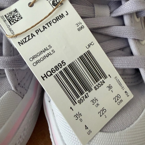 NEW Adidas Nizza Youth SZ 4 Girls Platform Shoes Sneakers PURPLE/WHITE - Picture 3 of 3